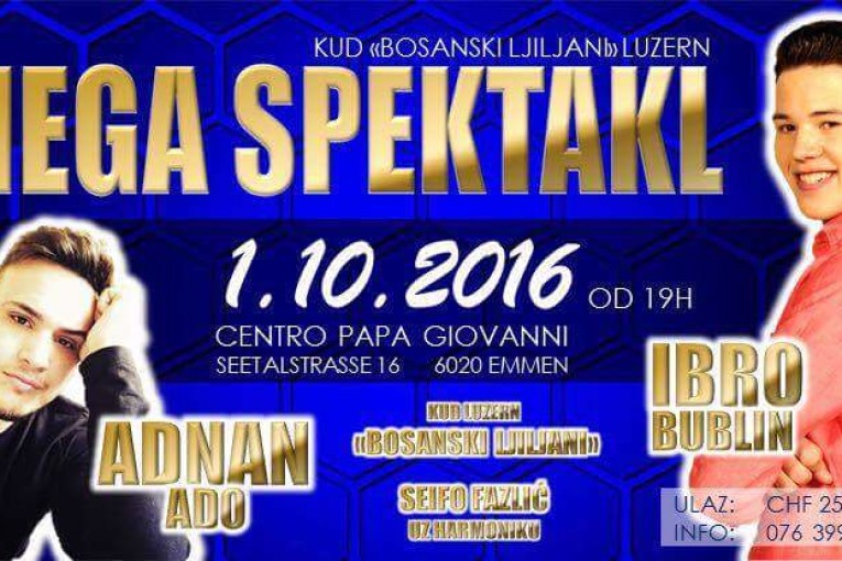 Nakon dobro posjećene folklorijade u Willisau Kud Bosanski Ljiljani Emmen spremaju novo druženje Uz Pobijednika “Zvezda Granda” Ibru Bublina i Adnana Adu!!!