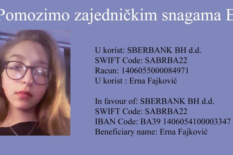 Vratimo zajedničkim snagama Erni osmijeh na lice